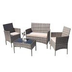 Furniwell 4-Piece Wicker Patio Furniture Set