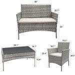 Furniwell 4-Piece Wicker Patio Furniture Set