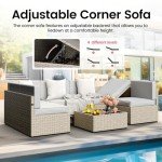Pamapic 6-Person Outdoor Wicker Sectional Set
