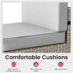 Pamapic 6-Person Outdoor Wicker Sectional Set