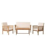 Carolina Acacia Outdoor Sofa Set with Cushions