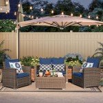 4-Piece All-Weather Wicker Patio Furniture Set