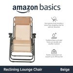 Adjustable Zero Gravity Lounge Chair with Pillow - Beige