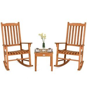 3-Piece Eucalyptus Rocking Bistro Set
