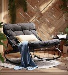 Comfy Metal Rocking Chair for Indoors and Outdoors