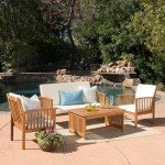 Carolina Acacia Outdoor Sofa Set with Cushions