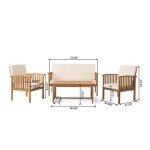 Carolina Acacia Outdoor Sofa Set with Cushions