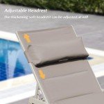 Domi 3-Piece Adjustable Aluminum Lounge Set - Khaki