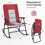 Giantex Foldable Oversized Rocking Chair, Red