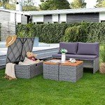 Devoko Outdoor Day Bed with Side Tables - Gray