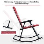 Giantex Foldable Oversized Rocking Chair, Red