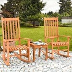 3-Piece Eucalyptus Rocking Bistro Set