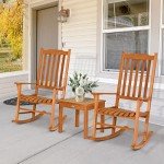3-Piece Eucalyptus Rocking Bistro Set