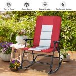 Giantex Foldable Oversized Rocking Chair, Red