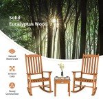3-Piece Eucalyptus Rocking Bistro Set