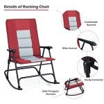 Giantex Foldable Oversized Rocking Chair, Red