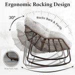 Oversized Wicker Rocking Chair with Thick Cushion