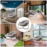 Oversized Wicker Rocking Chair with Thick Cushion