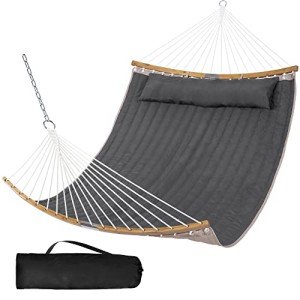 SUNCREAT Heavy Duty Portable Double Hammock – Dark Gray
