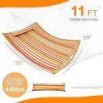 Red Stripe Quilted Double Hammock with Pillow