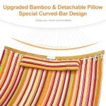 Red Stripe Quilted Double Hammock with Pillow