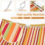 Red Stripe Quilted Double Hammock with Pillow