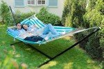 Double Outdoor Hammock with Stand and Pillow