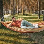 Red Stripe Quilted Double Hammock with Pillow