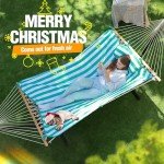 Double Outdoor Hammock with Stand and Pillow