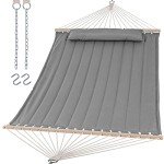 SUNCREAT Extra Large Portable Double Hammock - Light Gray