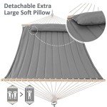 SUNCREAT Extra Large Portable Double Hammock - Light Gray