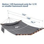 TegerDeger 12FT Two-Person Outdoor Hammock - Gray