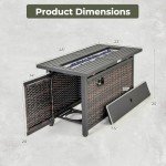 Tangkula 45” Rattan Outdoor Fire Pit Table