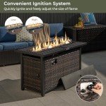 Tangkula 45” Rattan Outdoor Fire Pit Table