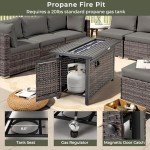 Tangkula 45” Rattan Outdoor Fire Pit Table