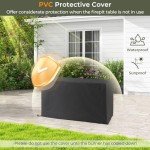 Tangkula 45” Rattan Outdoor Fire Pit Table