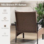 5-Piece Wicker Patio Furniture Set with Table