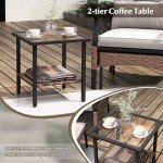 5-Piece Wicker Patio Furniture Set with Table