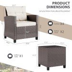 3-Piece Wicker Patio Furniture Set with Cushions