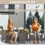 3-Piece Wicker Patio Furniture Set with Cushions