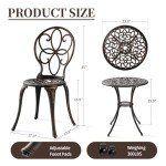 3-Piece Patio Bistro Set with Umbrella Hole