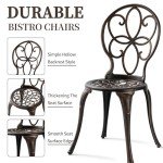 3-Piece Patio Bistro Set with Umbrella Hole