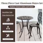 3-Piece Patio Bistro Set with Umbrella Hole