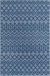 Navy Blue Trellis Textured Outdoor Area Rug 6' x 9