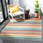 Ivory/Green Stripe Indoor/Outdoor Area Rug