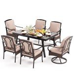 7-Piece Outdoor Patio Dining Set with Wicker Chairs