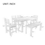 6-Piece Outdoor Dining Set for 6 People