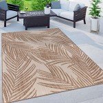 Distressed Leaves Outdoor Flat Weave Area Rug 5' x 7