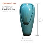 Alpine Outdoor Antique Jar Water Fountain with Lights