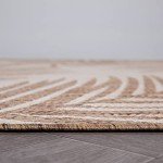 Distressed Leaves Outdoor Flat Weave Area Rug 5' x 7